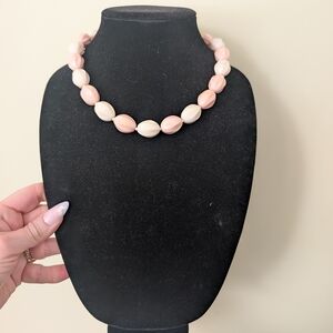 Pink & Cream Bead Necklace